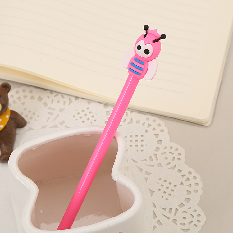 Cute bee-shaped gel pen creative student examination writing pen office stationery needle tube sign pen wholesale