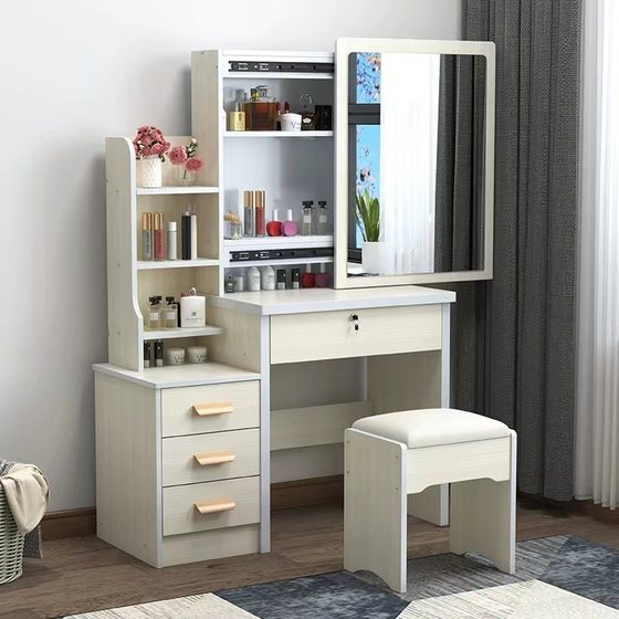 Dresser Cabinet Integrated Bedroom Small Makeup Table Push-pull Mirror Foreign Trade Cross-border Dresser Modern Simple
