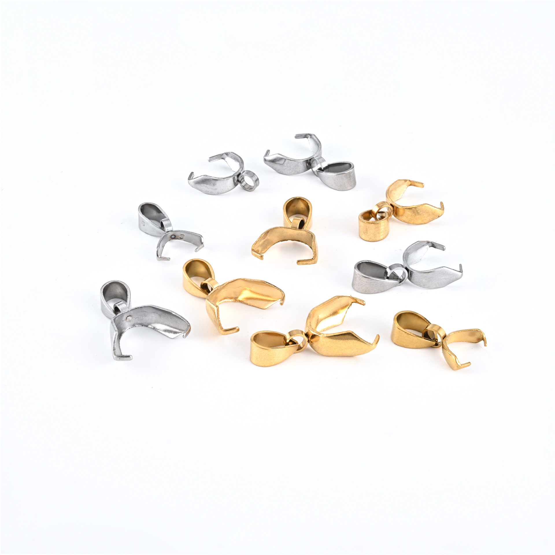 Factory wholesale vacuum plating gold stainless steel vintage jade jewelry crystal pendant melon buckle jewelry accessories
