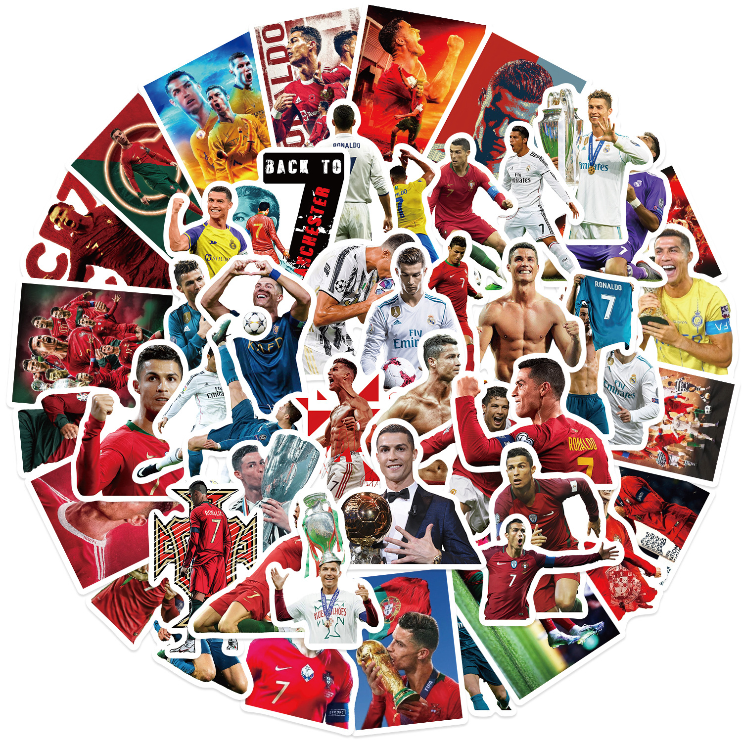 50 football stars C Luo graffiti stickers guitar notebook luggage DIY waterproof stickers cross-border wholesale