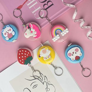 Creative cartoon tape measure automatic retractable mini tape measure round portable measuring coat small tape measure 1.5 meters scale ruler