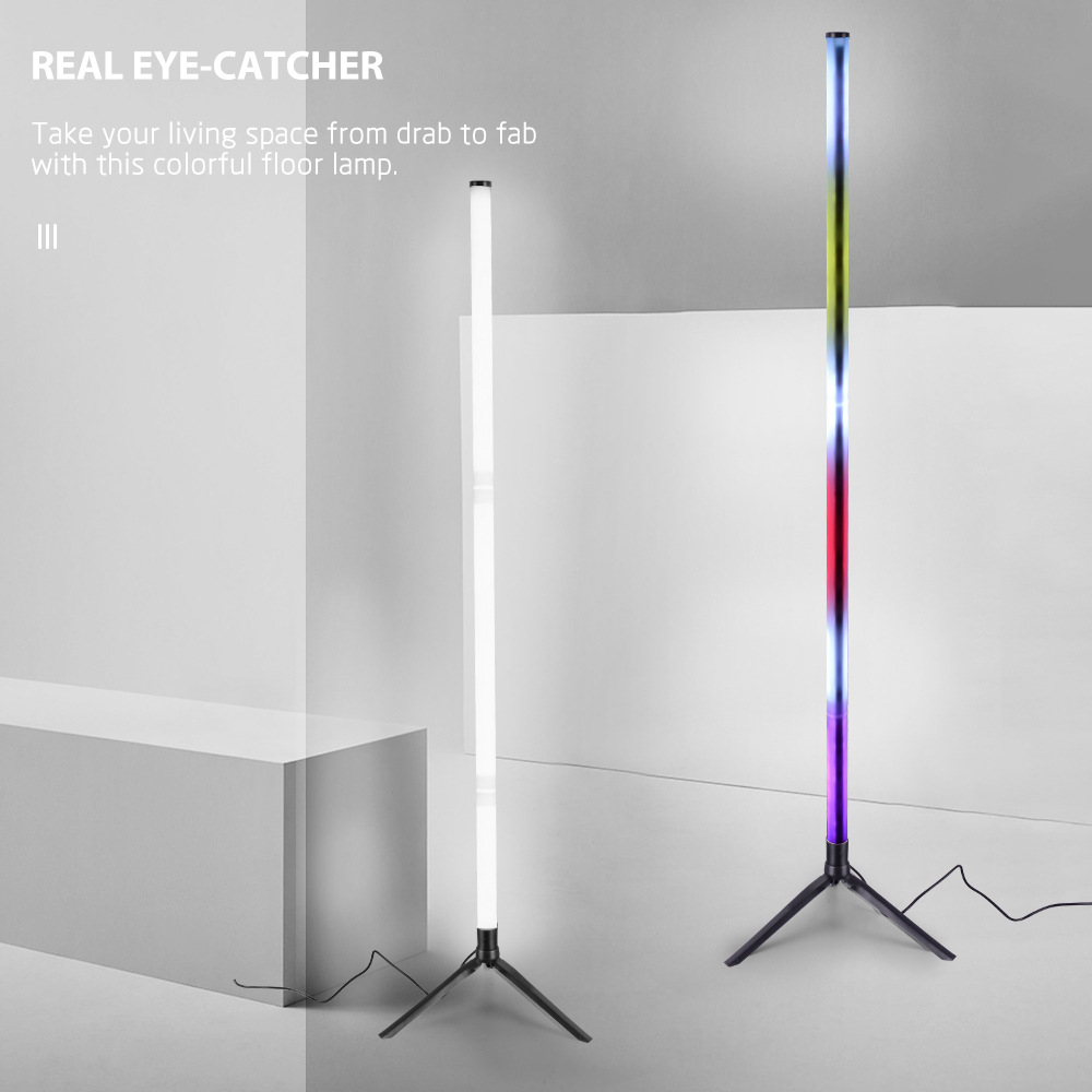 Cross-border graffiti wall corner atmosphere lamp APP remote control USB bedroom floor lamp splicing portable Rod RGB corner lamp