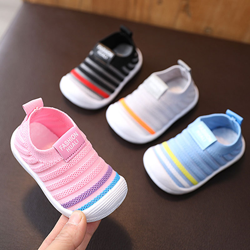 Children's shoes 2021 spring and autumn infant toddler shoes baby soft bottom no drop boys and girls cloth shoes knitted indoor and outdoor wholesale