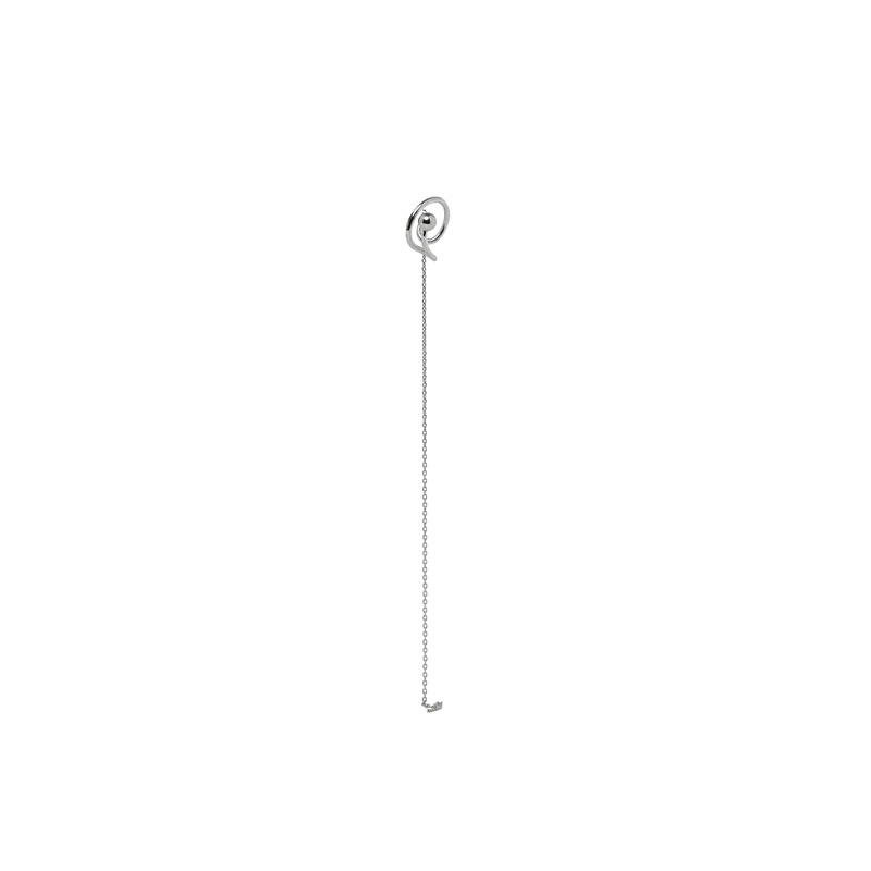 Lost a long ear hook without ear hole female unique tassel ear clip double line round bead ear clip cool
