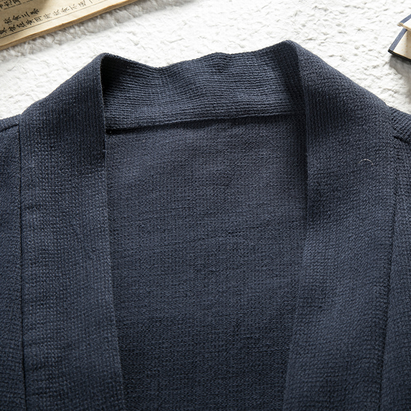 Spring and Summer 2023 New Chinese Style Men's Cotton Linen Modified Hanfu Men's Retro Casual Taoist Robe Jacket for Men