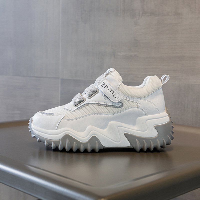 2022 Internet Celebrity Explosions Genuine Leather Women's Shoes New Style Platform Thick Bottom Height Increasing Sports Casual Shoes Torre Shoes Women's Single Shoes