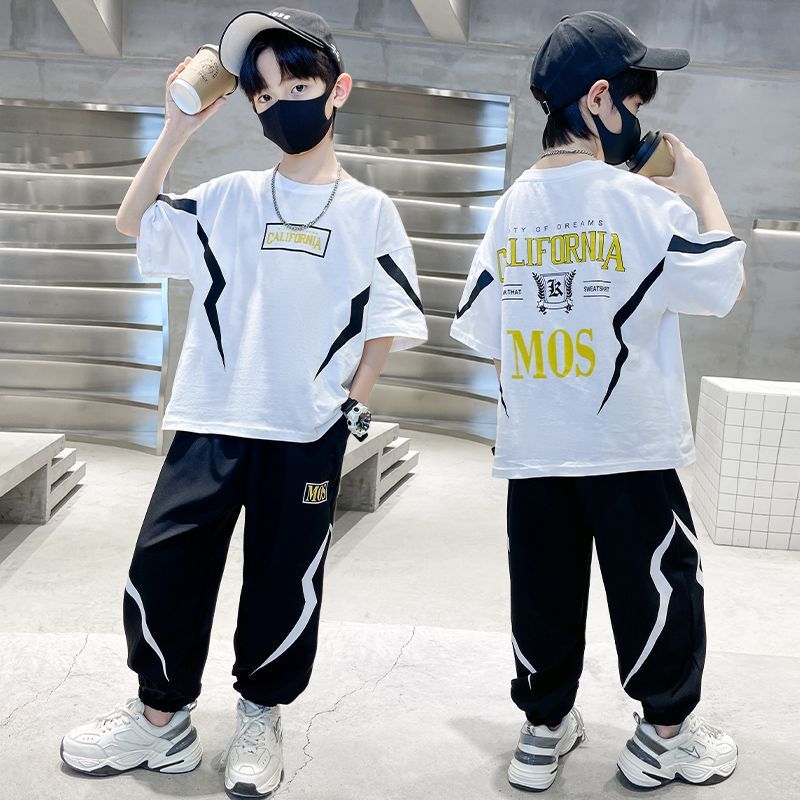 Internet Red children's clothing CUHK boys summer suit 2023 new summer sports fashionable boy handsome fried street tide