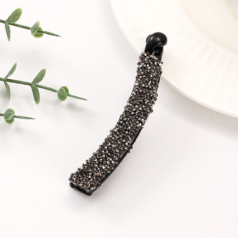 Cross-border Hot Sale Broken Diamond Pearl Hair Banana Clip Light Luxury Full Diamond High-end Fashion Pony Tail Clip Hair Accessories Hair Clip_voghion.com