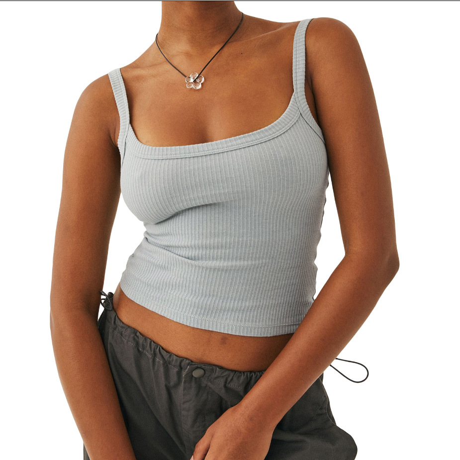 10-color optional cross-border women's new knitted pure camisole with European and American slim-fit hot girl Y2K outer wear
