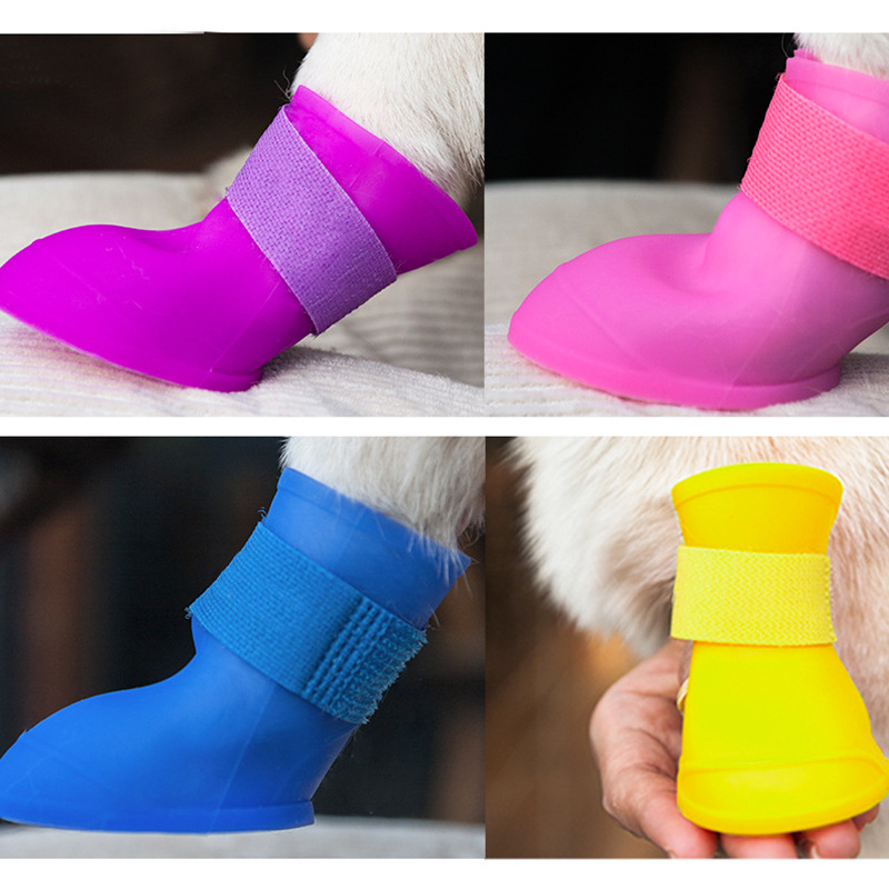 Multicolor Spot Pet Silicone Rain Shoe Cover S/M/L/XXL Pet Shoes Outgoing Rain Shoes Waterproof Non-slip Anti-dirty