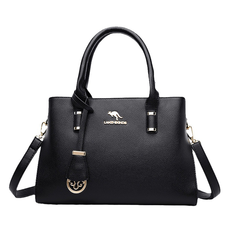 Lanzhixin kangaroo women's bag 2022 new middle-aged mother's bag soft leather all-match shoulder messenger bag women's handbag