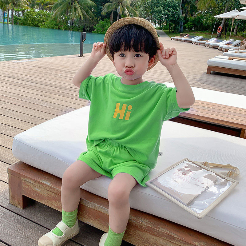 Boys' summer suit 2024 new style baby summer short sleeve children's summer children's summer clothes summer
