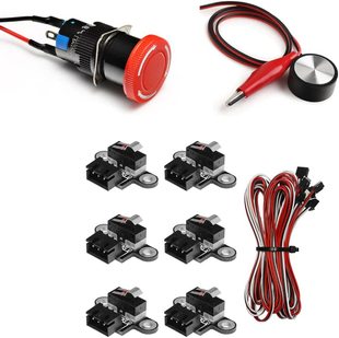 Emergency stop button switch +6 vertical mechanical limit switches +1 engraving machine tool block
