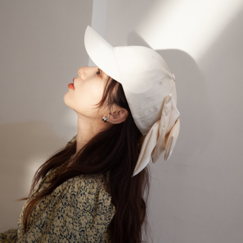帽子女春夏韓版百搭氣質優雅鴨舌帽女防曬遮陽帽出遊蝴蝶結棒球帽