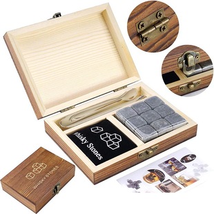 Wooden box ~ whiskey stone whiskey ice wine stone black stone Ice Cube Christmas box ice wine stone