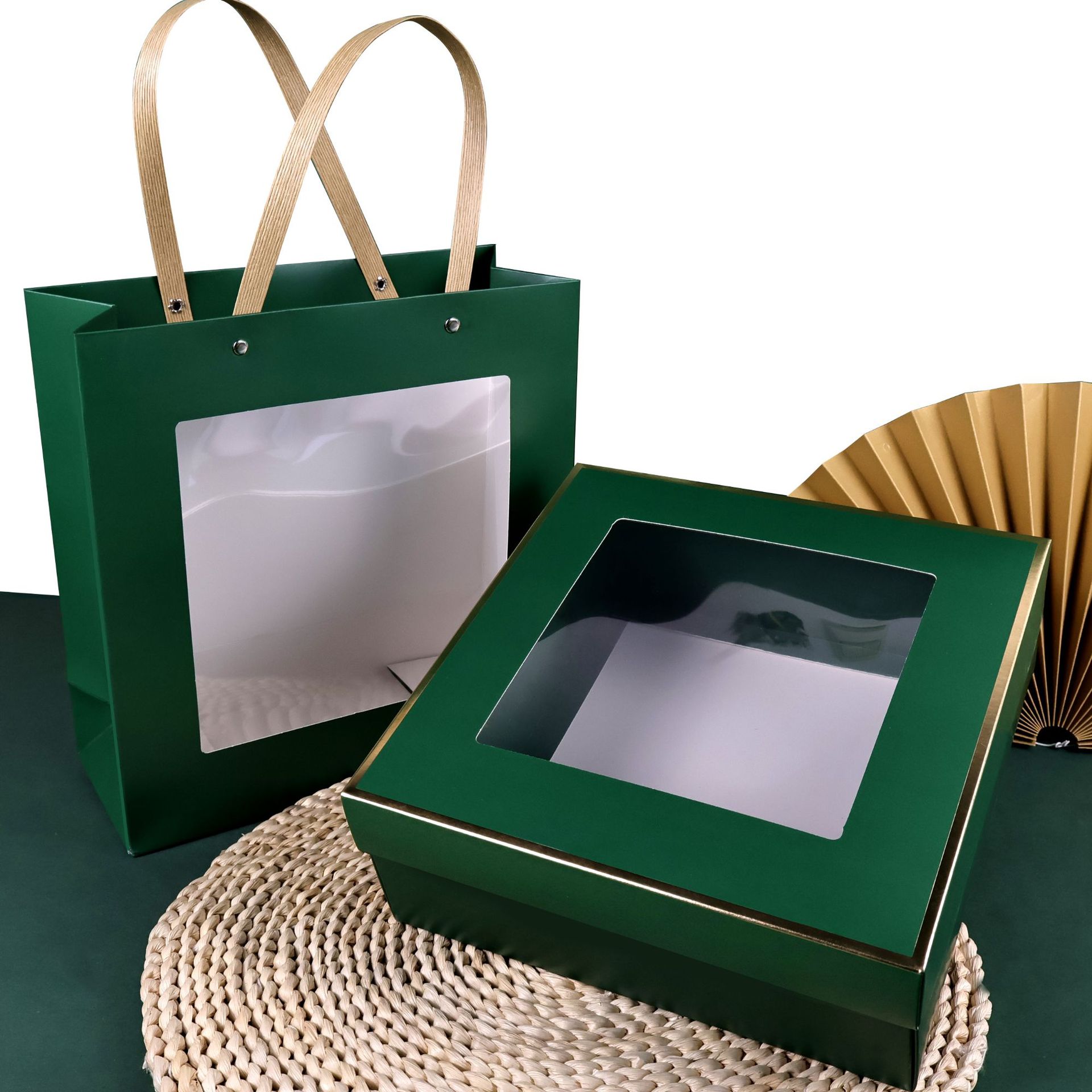 White Window Opening Gift Box Transparent Hollow Gift Packaging Box Creative New Year Red Handbag Wedding Accompanying Gift Box