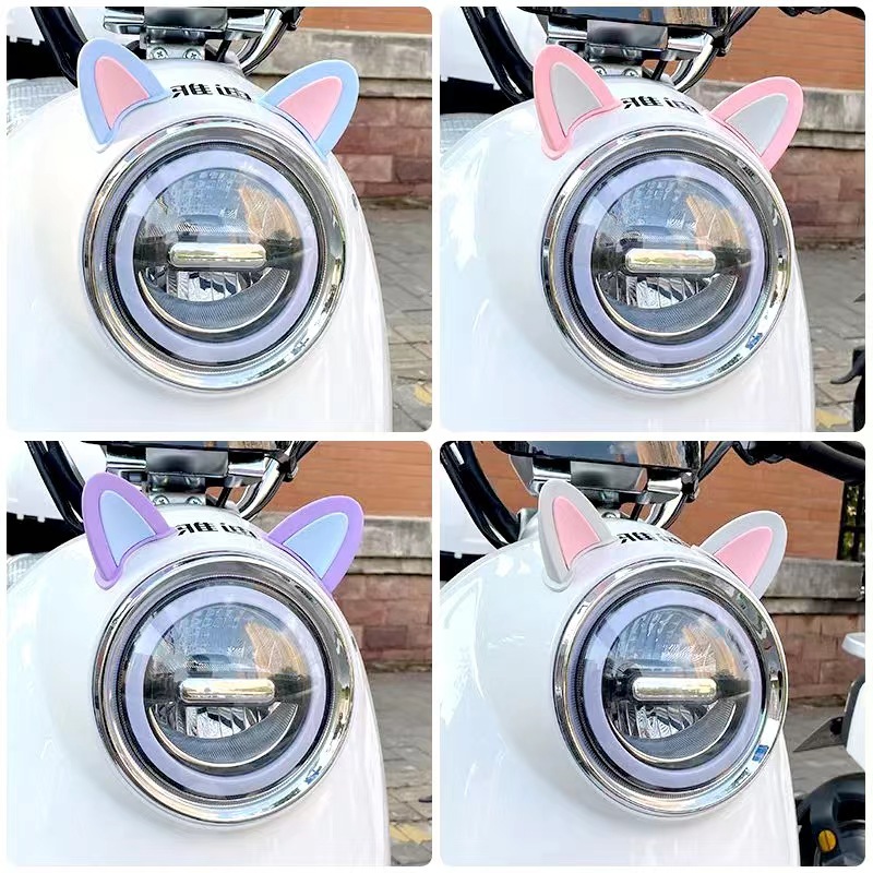 Motorcycle Helmet Decoration Accessories Cat Ear Sticker Electric Vehicle Safety Helmet Universal Accessories Horn Tentacles Diy