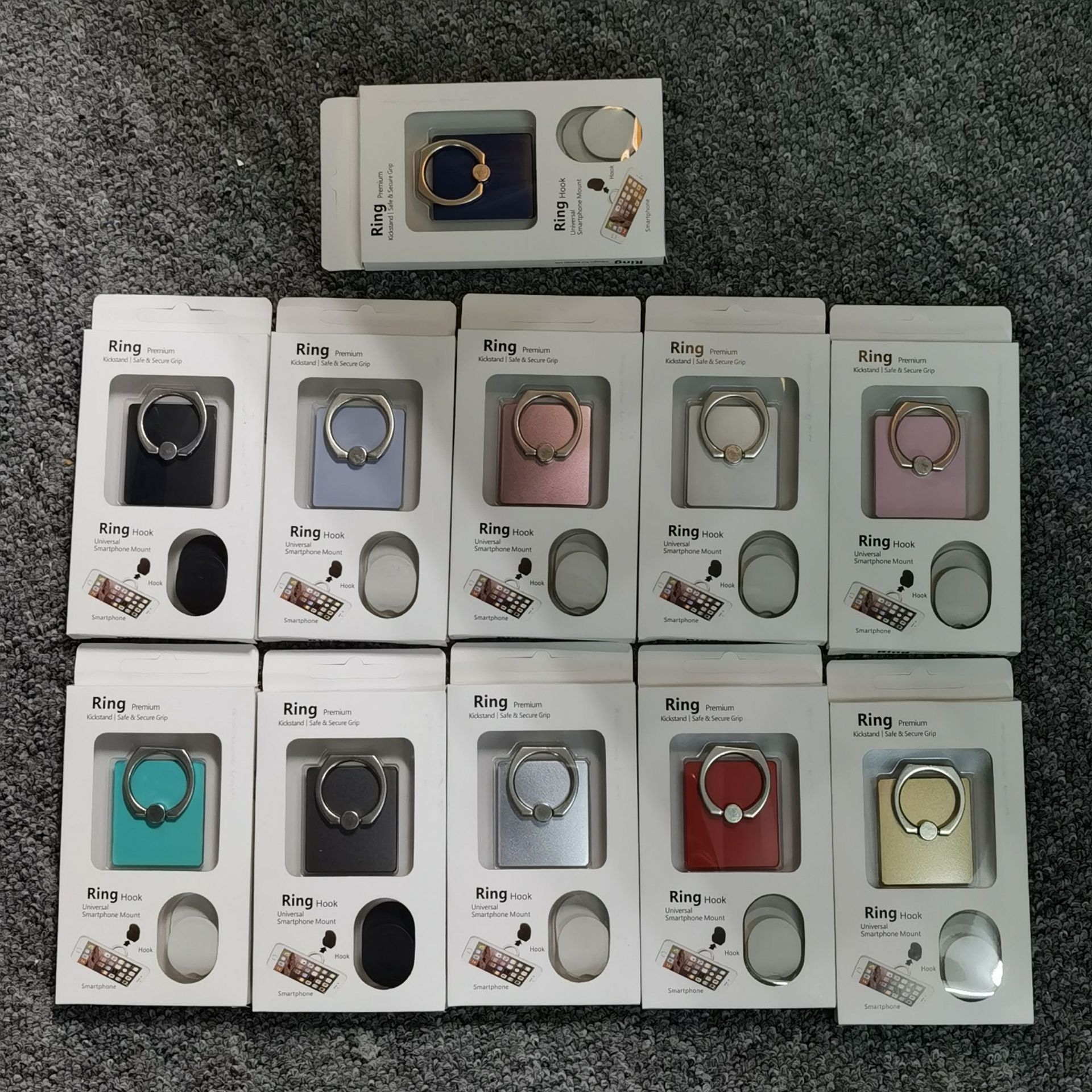 Ring buckle manufacturers wholesale mobile phone square ring bracket support printing lazy mobile phone metal ring buckle bracket