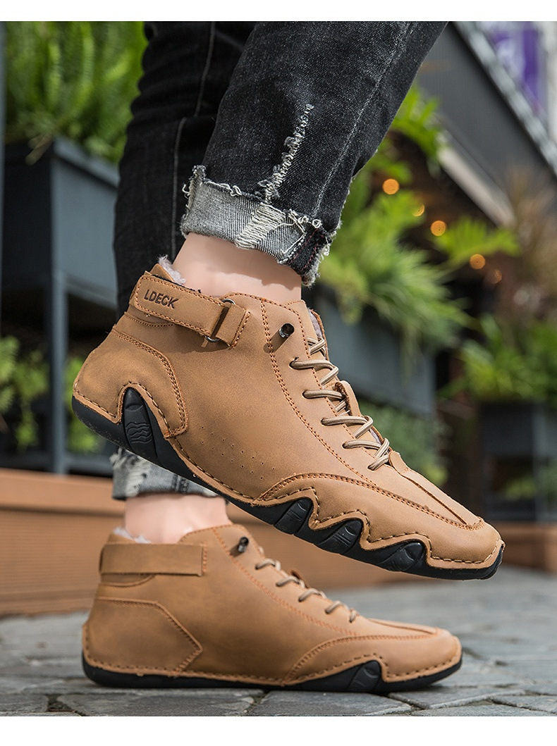 Cross-border Explosions Vinterfløyelsmartinstøvler Store størrelser Octopus Herre Varme Bomullssko Høye Herresportssko_voghion.com