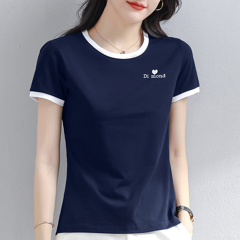 Sports Casual Short-sleeved White T-shirt Women's Stretch Summer Modal T-shirt 2025 New Color-matching Mother Round Neck Top