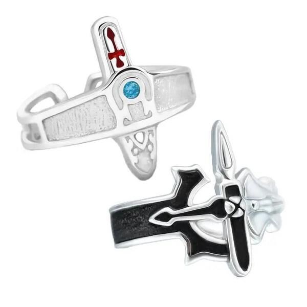 ファッションレトロ模様クロスリングカップルリングファッションレトロ金属リングアクセサリーパーティーギフト|undefined