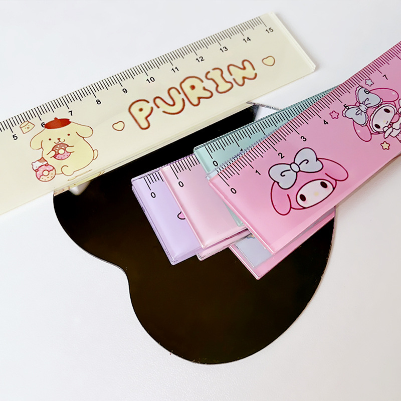 Merlot Patcha Dog Ruler Student Scale Office Culture and Education New Style Cute Style Cartoon Drawing Plastic Ruler