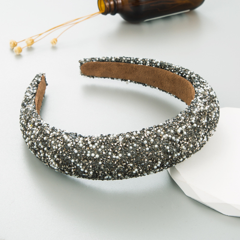 Heming new style headband European and American fashion light luxury full diamond pearl headband women's Korean-style elegant face wash headdress wholesale