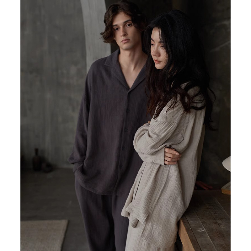 Pajamas Women's Spring and Autumn long-sleeved cotton thin autumn and winter home wear women's simple loose outer wear casual suit