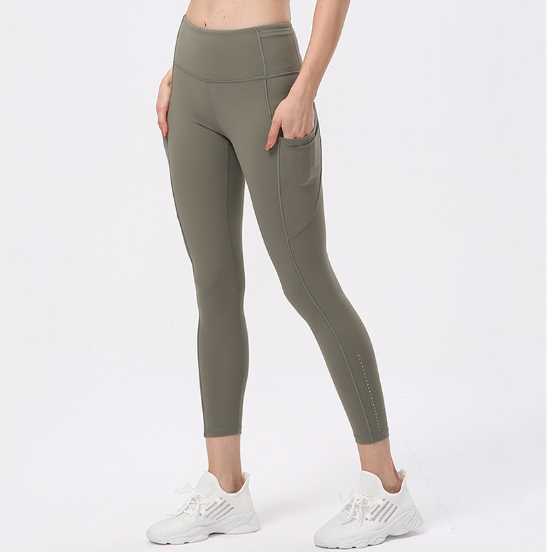 2023 New Wave Dot Printed Yoga Pants Side Pocket High Waist Pants Lulu Fitness Hip Yoga Pants Women