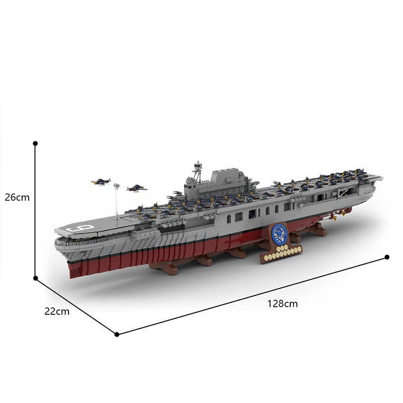 大戦艦空母MOC-15594企業号航空母艦CV-6男子玩具積み木|undefined