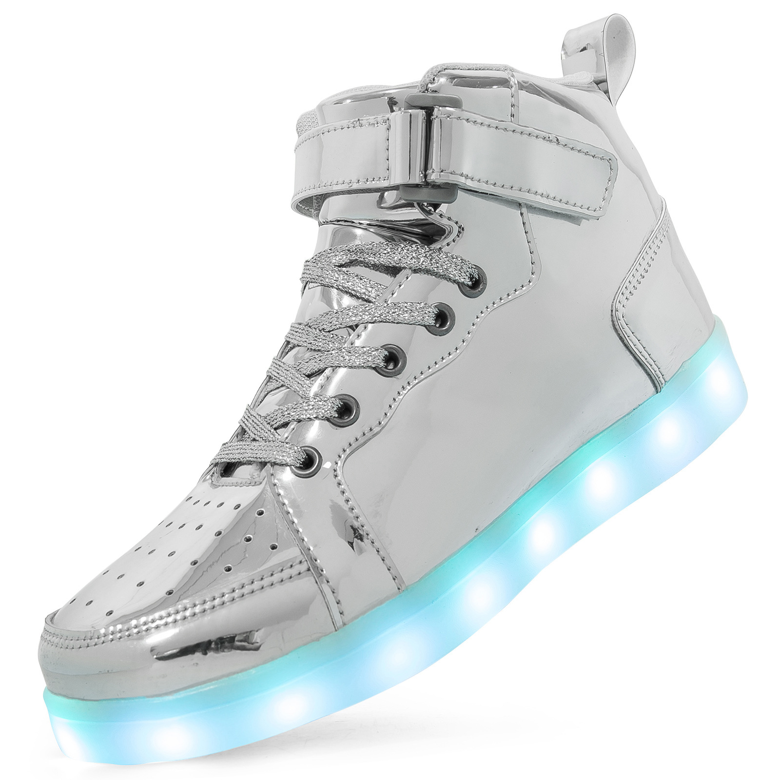 Manufacturers for cross-border LED lights high-top board shoes luminous shoes for boys and girls charging dance men's and women's large size board shoes