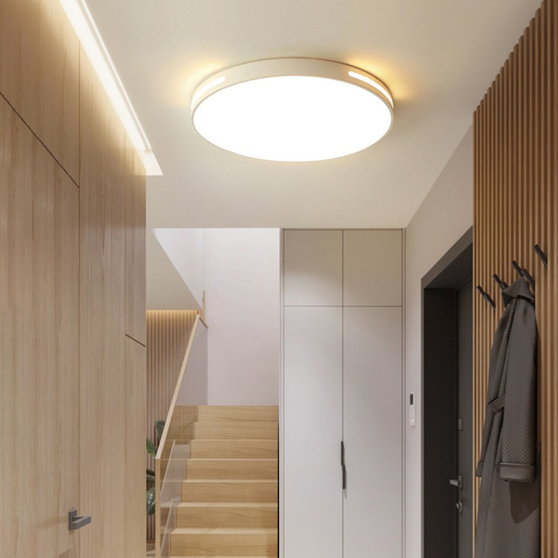 Led Ceiling Light Round Simple Bedroom Living Room Light Atmospheric Nordic Side Light Ceiling Light Three-proof Corridor Lamps