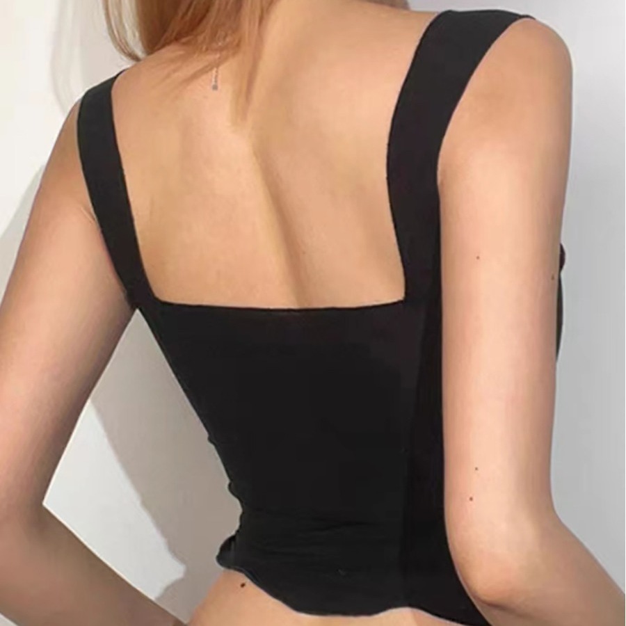 Qiduo women's clothing all-match bottoming square collar vest inner strap simple fashion