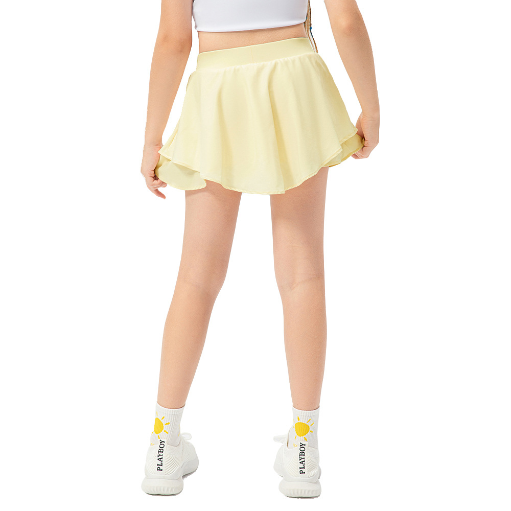 New girls' sports skirt skin-friendly breathable dance training lined skirt children's yoga tennis skirt 23410