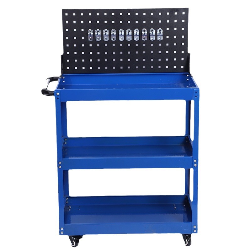 Borin hardware tool car three-layer steering brake wheel trolley parts car auto repair storage tool car