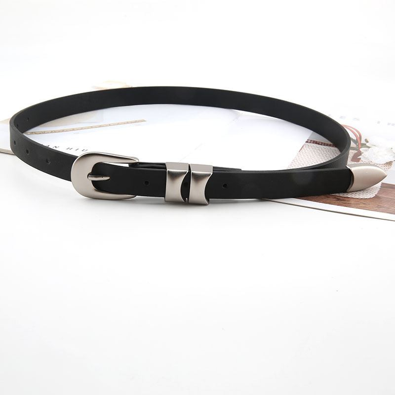 Niche design belt for women 2023 new summer simple Korean style black all-Match belt casual jeans belt