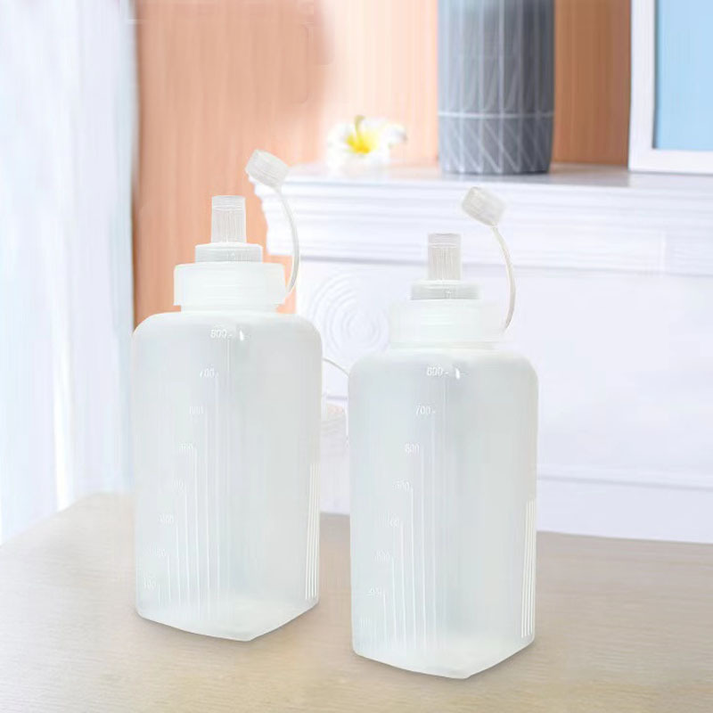 Plastic Big Mouth Squeeze Bottle Juice Pot Food Grade Jam Bottle Squeeze Bottle Tomato Salad Bottle Sauce Bottle Commercial