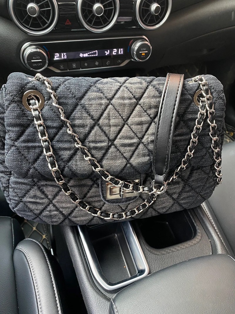 2022 new autumn and winter Denim wandering bag rhombic chain bag large capacity shoulder underarm bag women's all-match messenger bag