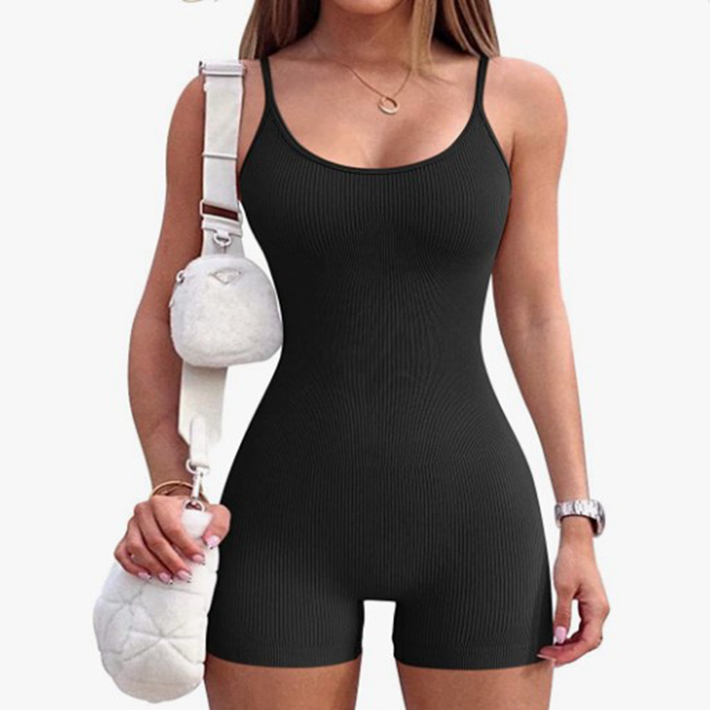 2024 cross-border European and American foreign trade women's clothing Amazon AliExpress explosions summer sexy condole belt tight one-body shorts
