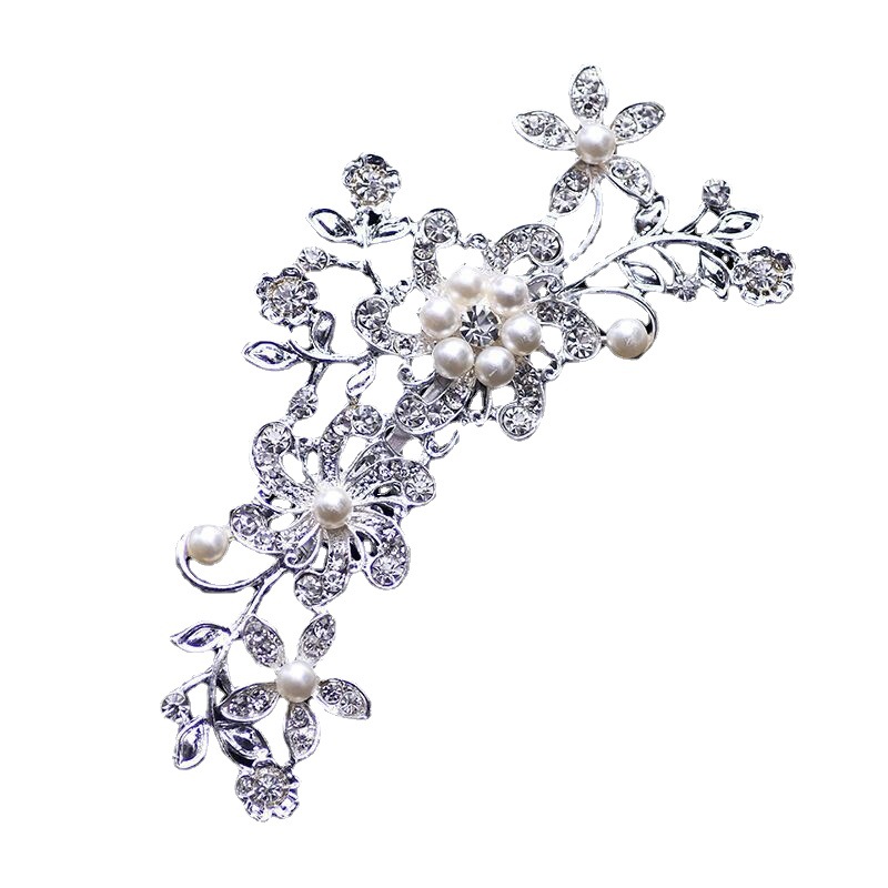 2022 Korean style five-petal flower cross-border fashion alloy rhinestone full diamond multi-foot hair comb bridal headdress fashion jewelry