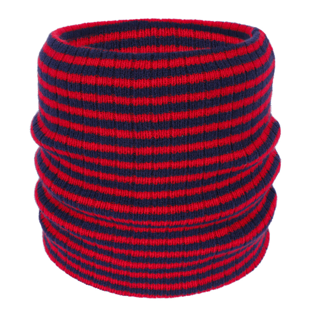 New striped collar autumn and winter warm scarf knitted all-match solid color neck protection fashionable thin cycling style collar