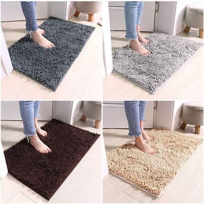 [Yingmeirui] Solid Color Chenille Thickened Floor Mat Bedroom Door Mat Toilet Bathroom Absorbent Floor Mat Anti-slip Mat