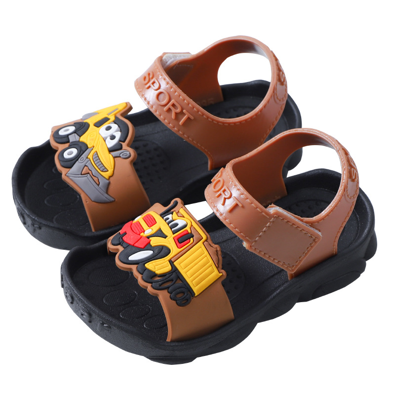 Soil car children's sandals men's baby Summer new cartoon toddler shoes infant non-slip soft bottom beach shoes