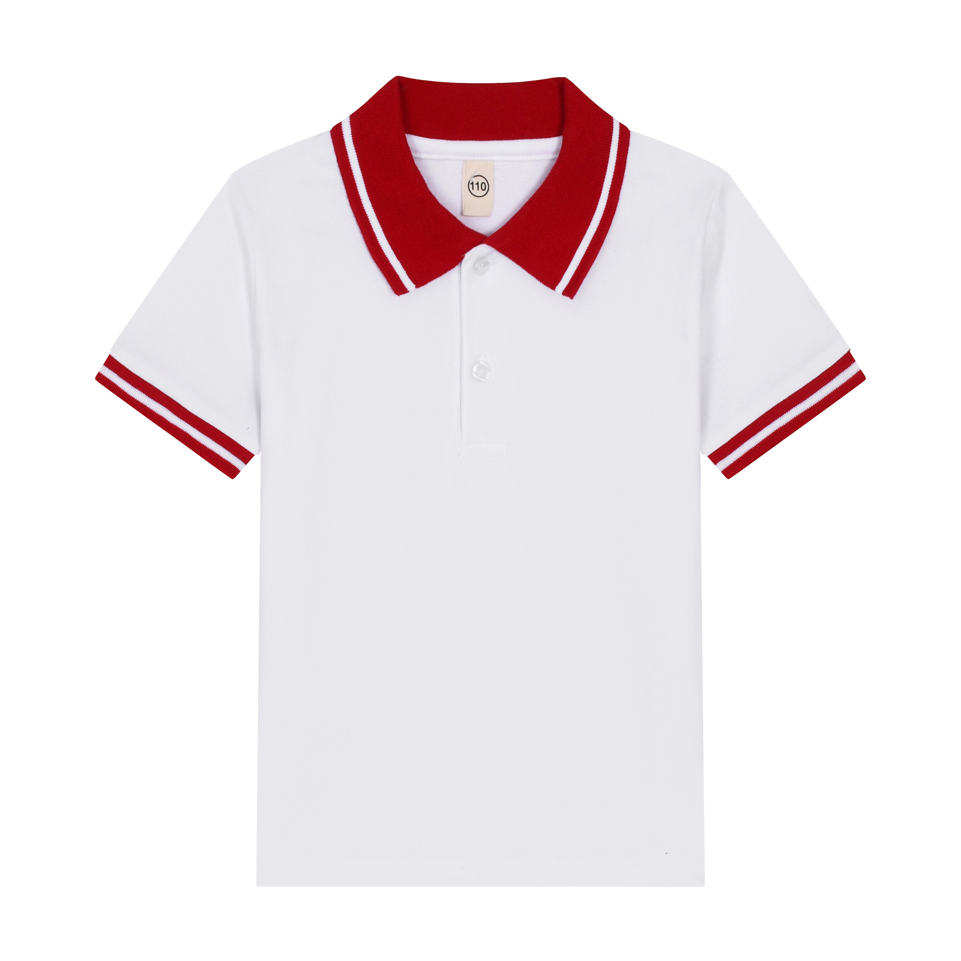 kids Children's T-shirt Long Sleeve Cotton White Lapel Polo Shirt for Boys and Girls Elementary School Students Middle and Large Children's School Uniform