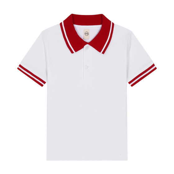 kids Children's T-shirt Long Sleeve Cotton White Lapel Polo Shirt for Boys and Girls Elementary School Students Middle and Large Children's School Uniform