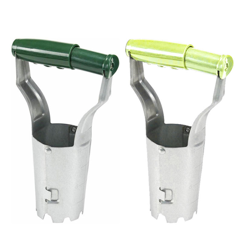 Cross-border stainless steel seeder soil digger gardening wooden handle hole transplanting seedling flower cutting tool seedling seeding Seeder