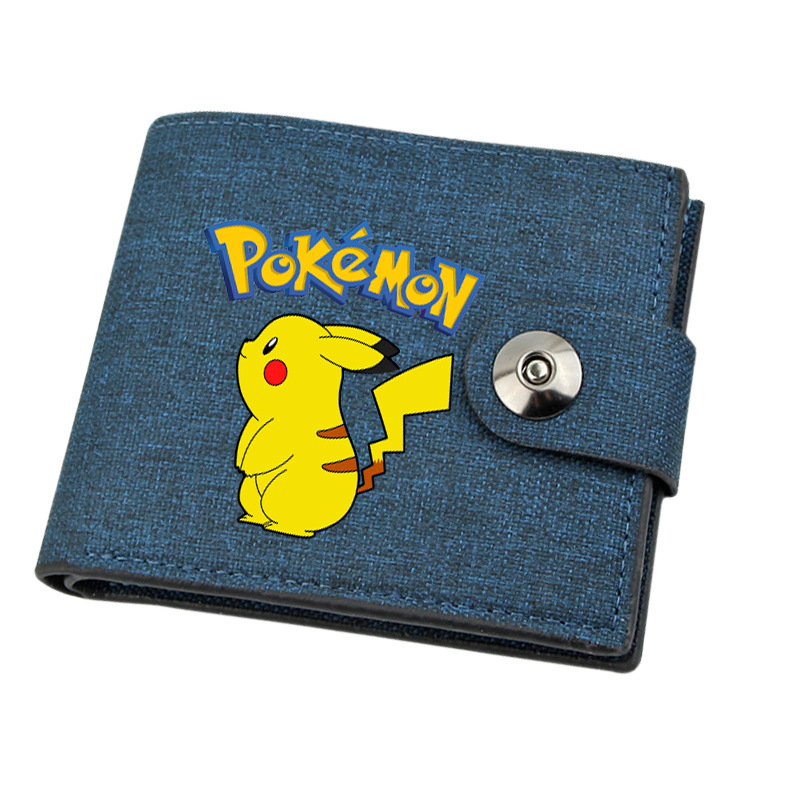 AliExpress Amazon Anime Pikachu Pikachu Purse Canvas Snap Button Wallet Student Coin Purse
