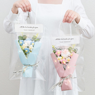 Mother's Day Creative Finished Rose Sunflower Handmade Woven Wool Flower Birthday 520 Gift for Girlfriend