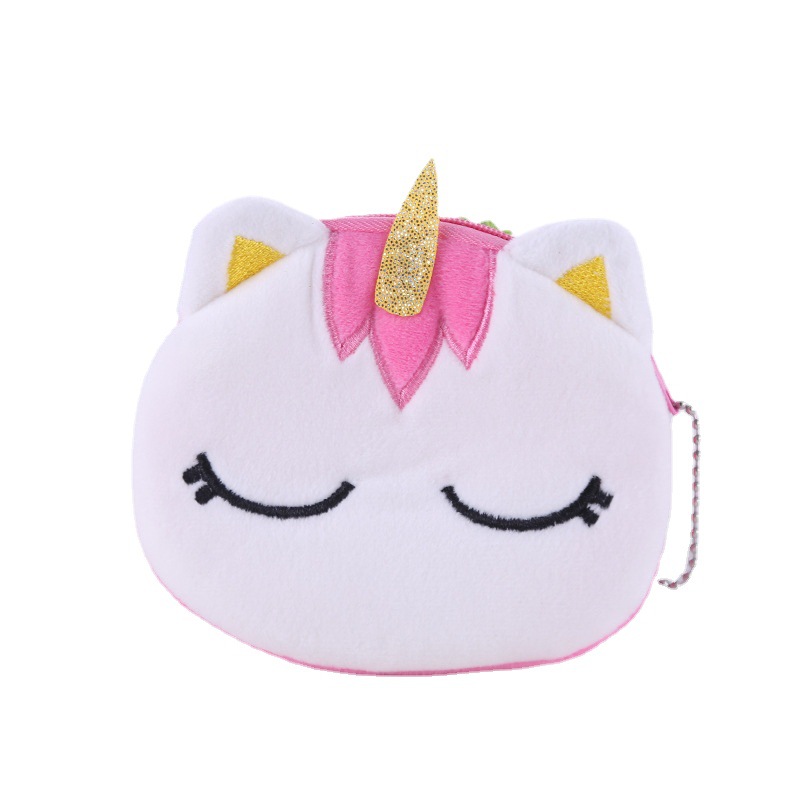 Unicorn Unicorn Coin Purse Cartoon Childlike Cute Squinting Mini Children Zipper Coin Storage Bag