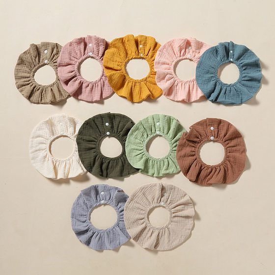 Baby saliva towel baby 360 degree bib cotton 4 layer gauze absorbent saliva pocket children's saliva bib